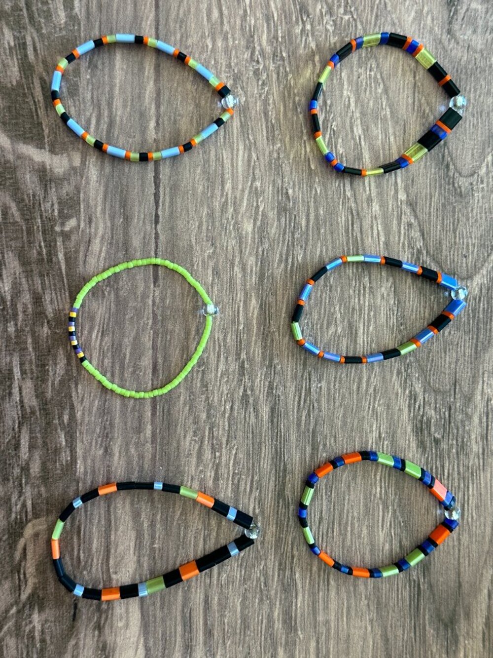 NEW Set of SIX (6) Handmade Stretch Bracelets Halloween
